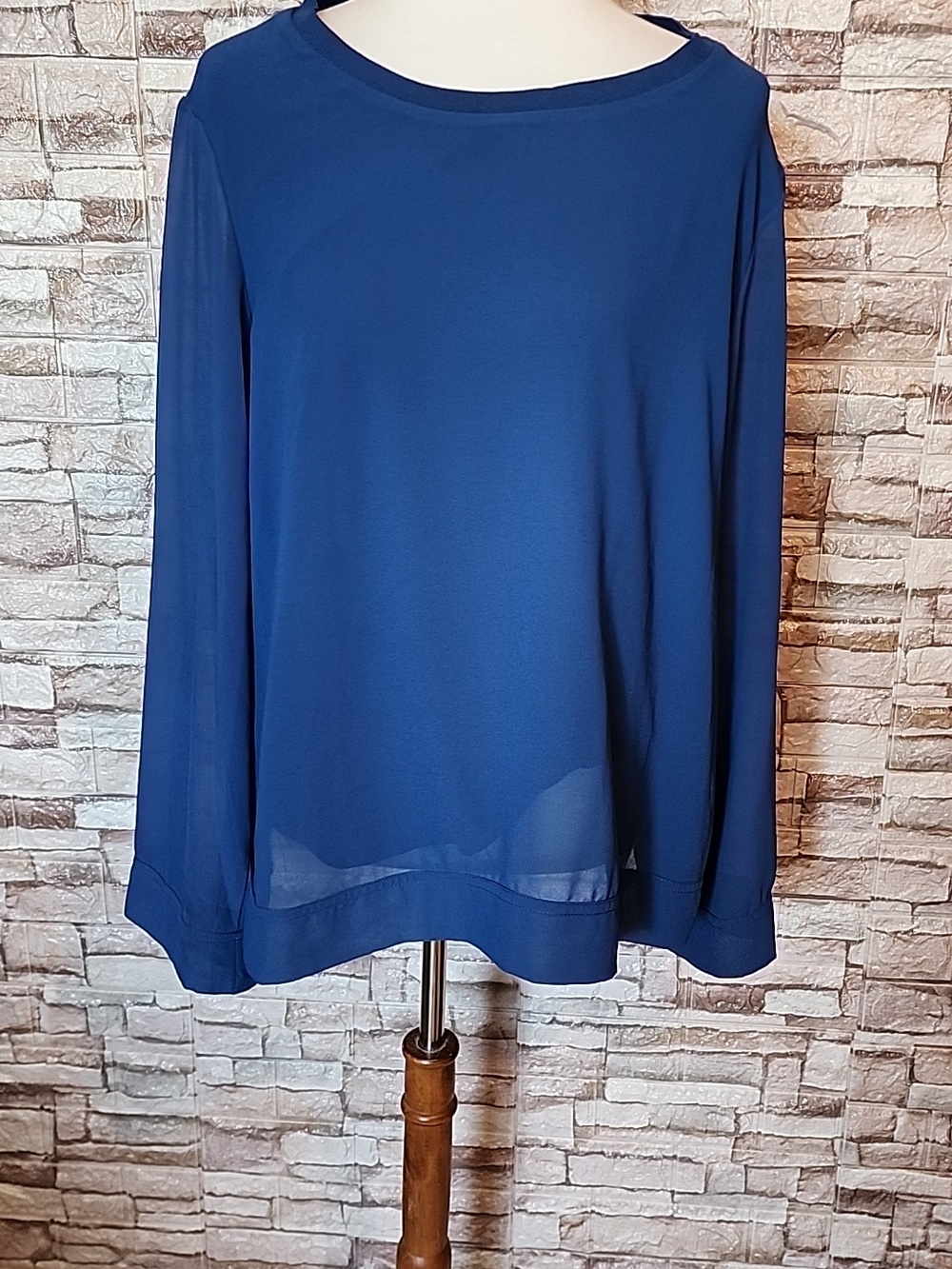 Mossio Blue Lined Longsleeve Blouse
